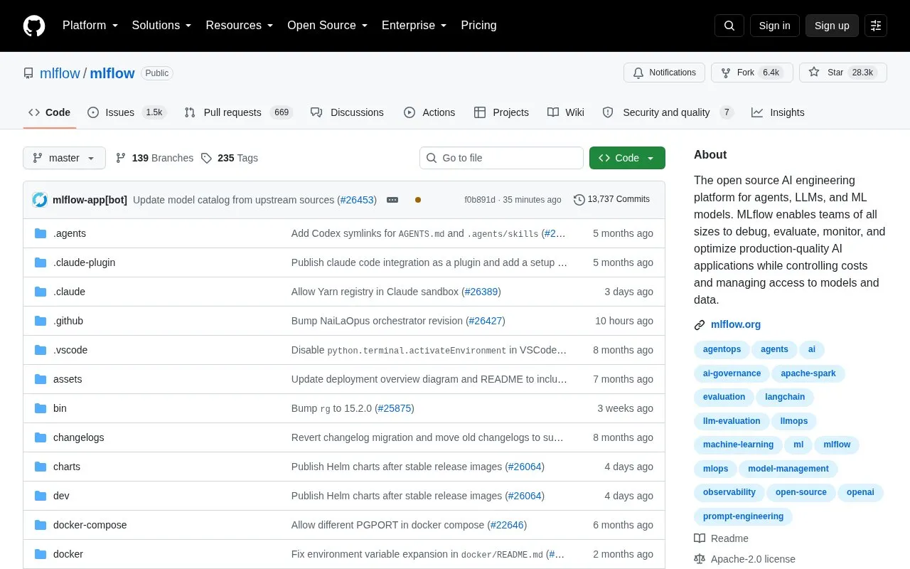 opensource homepage screenshot