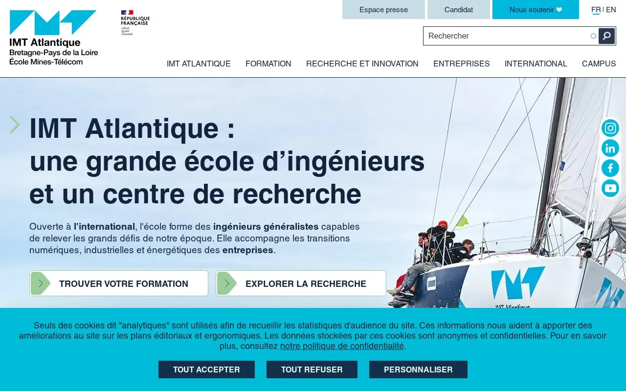 IMT Atlantique homepage screenshot