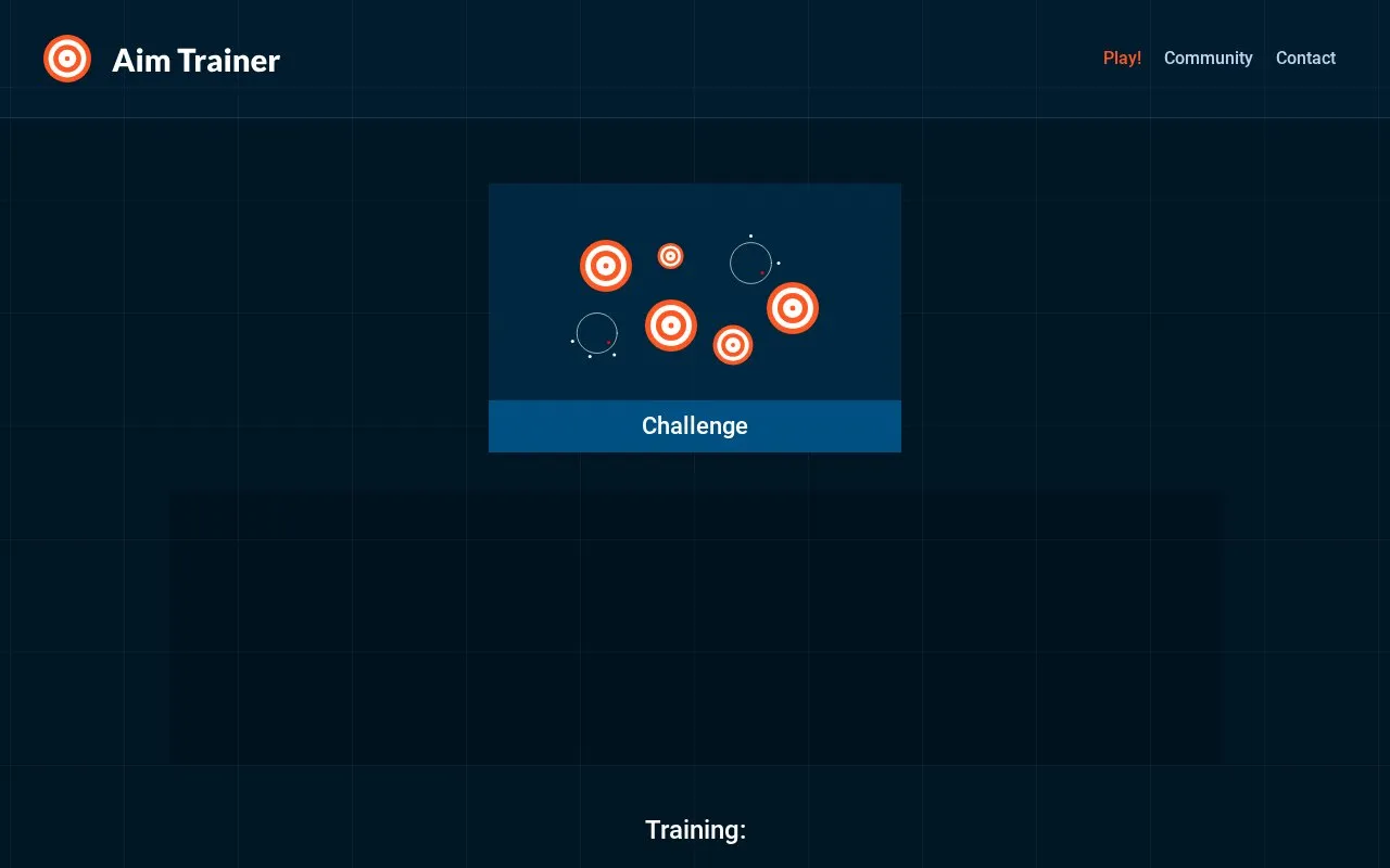 AimTrainer homepage screenshot
