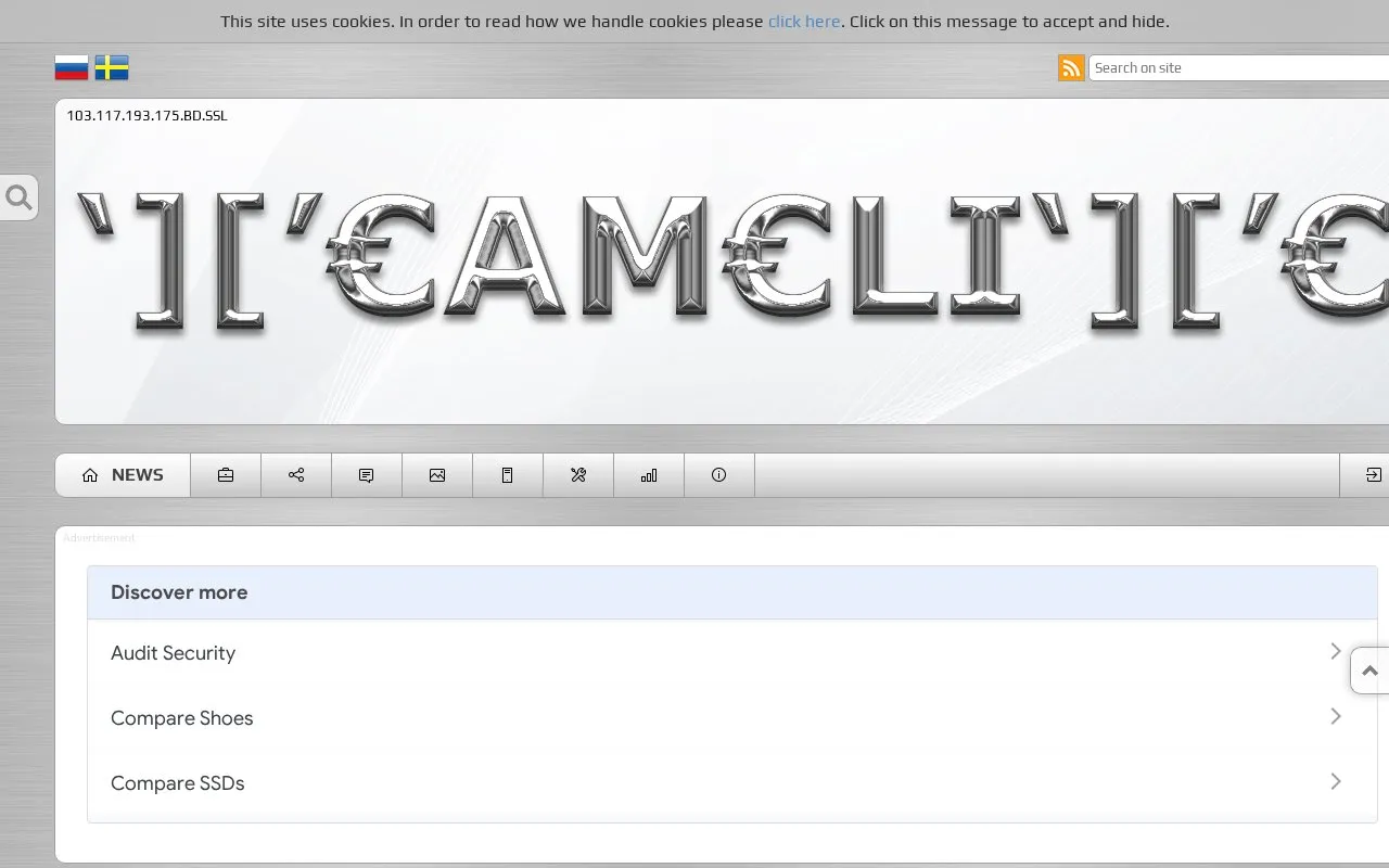 Team Elite homepage screenshot