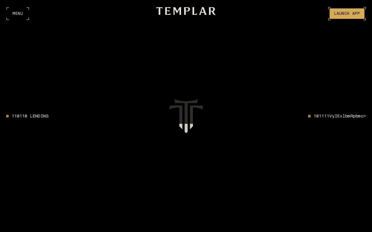 Templar Protocol homepage screenshot
