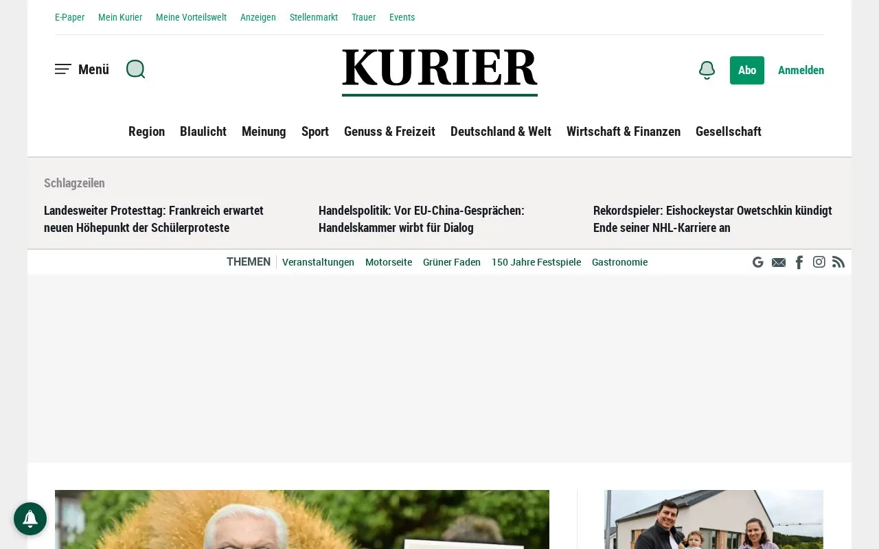 Nordbayerischer Kurier homepage screenshot