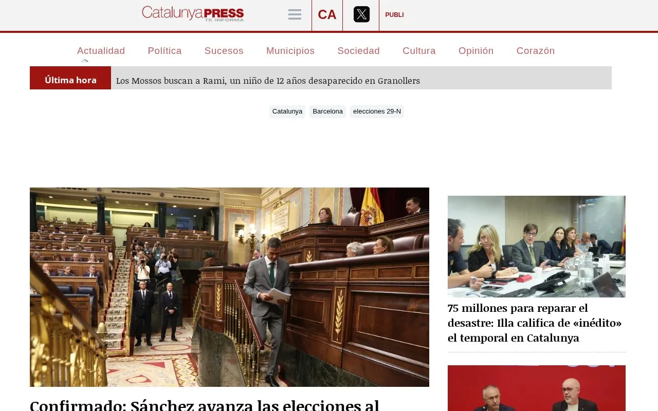 CatalunyaPress homepage screenshot