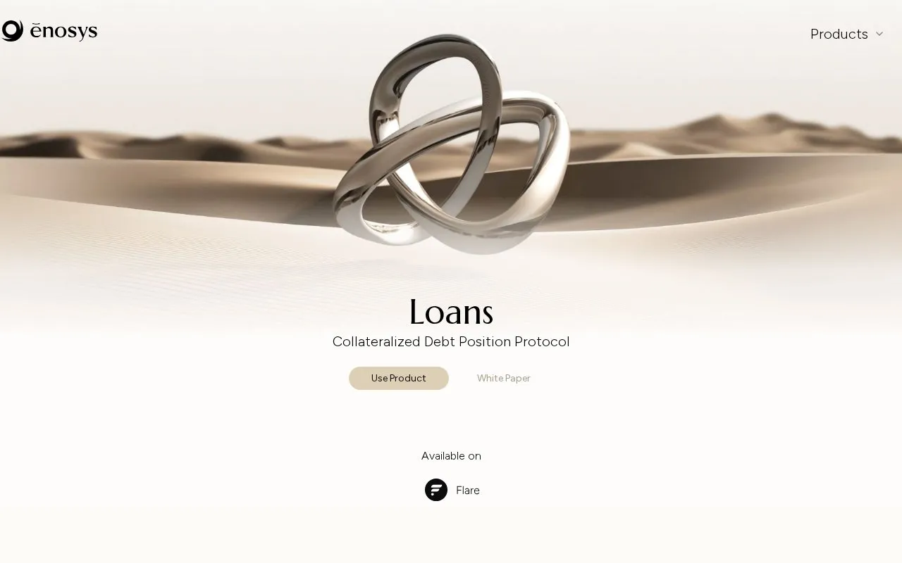 Enosys Loans homepage screenshot