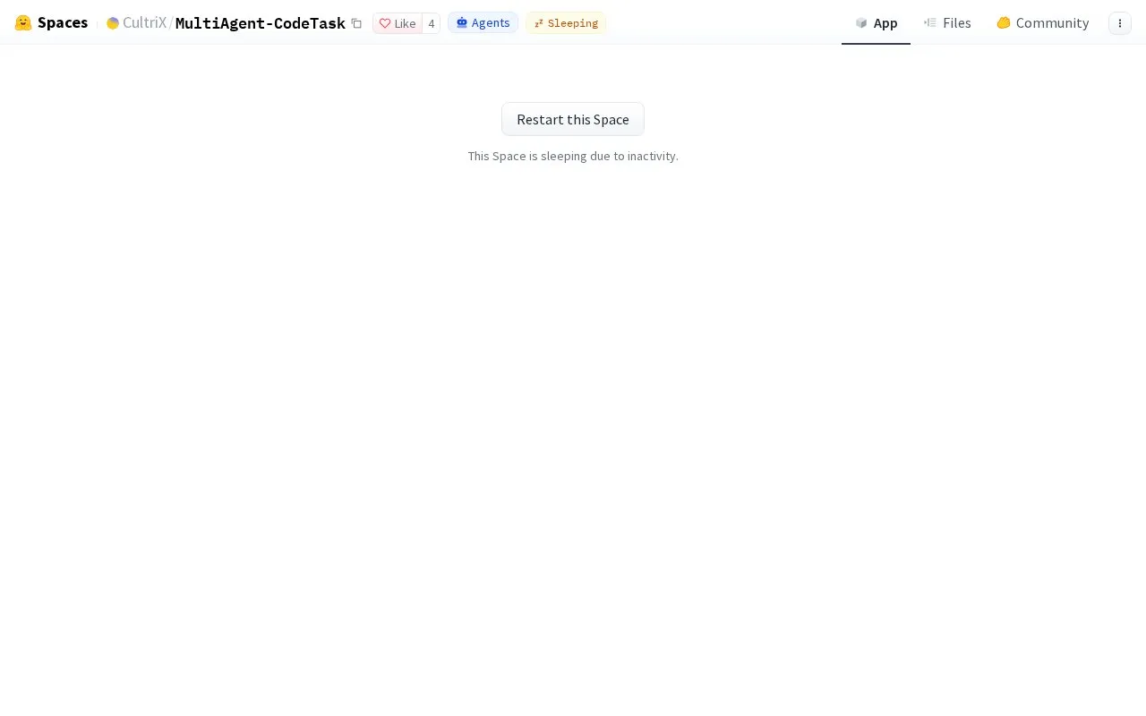 MultiAgent CodeTask homepage screenshot