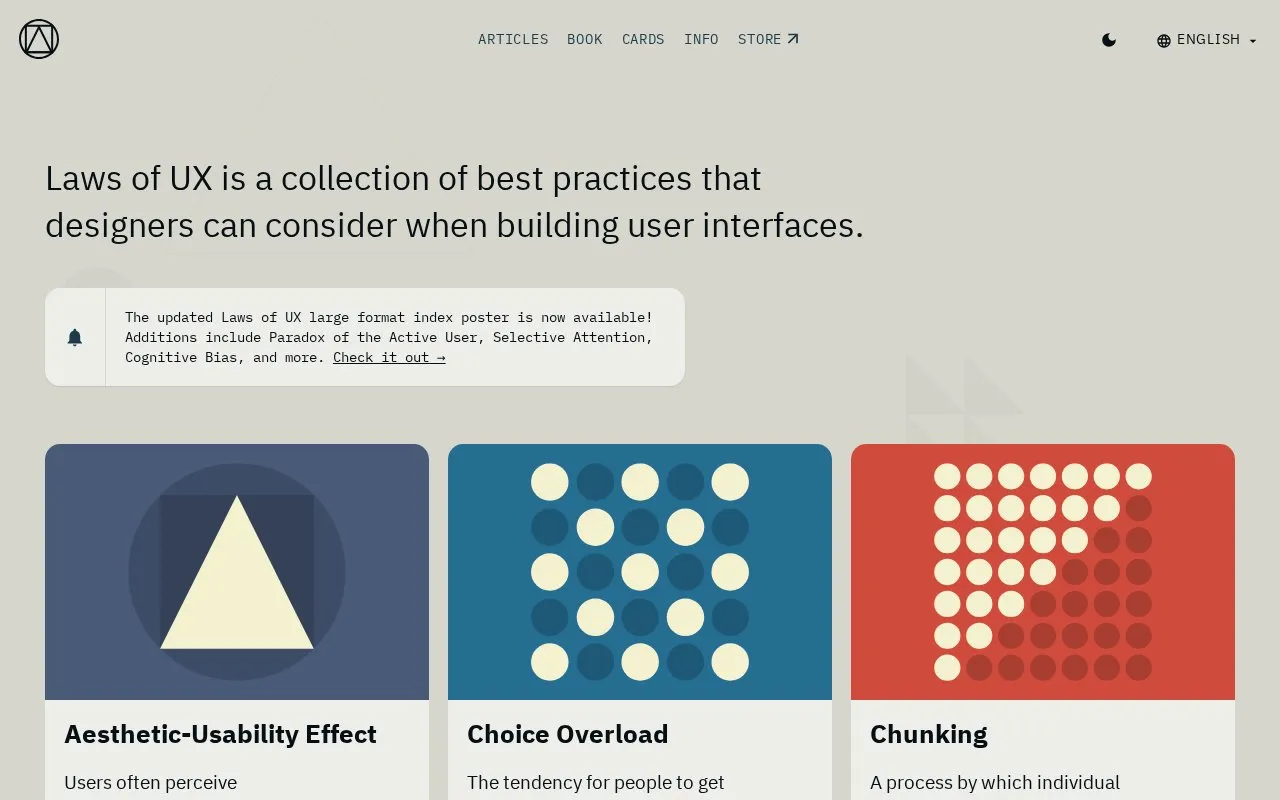 Laws of UX homepage screenshot