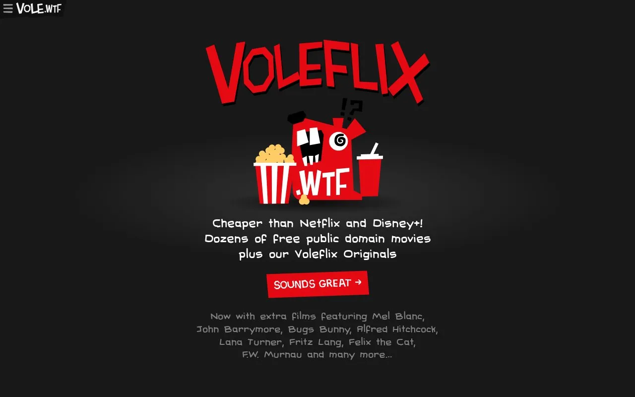 Voleflix homepage screenshot