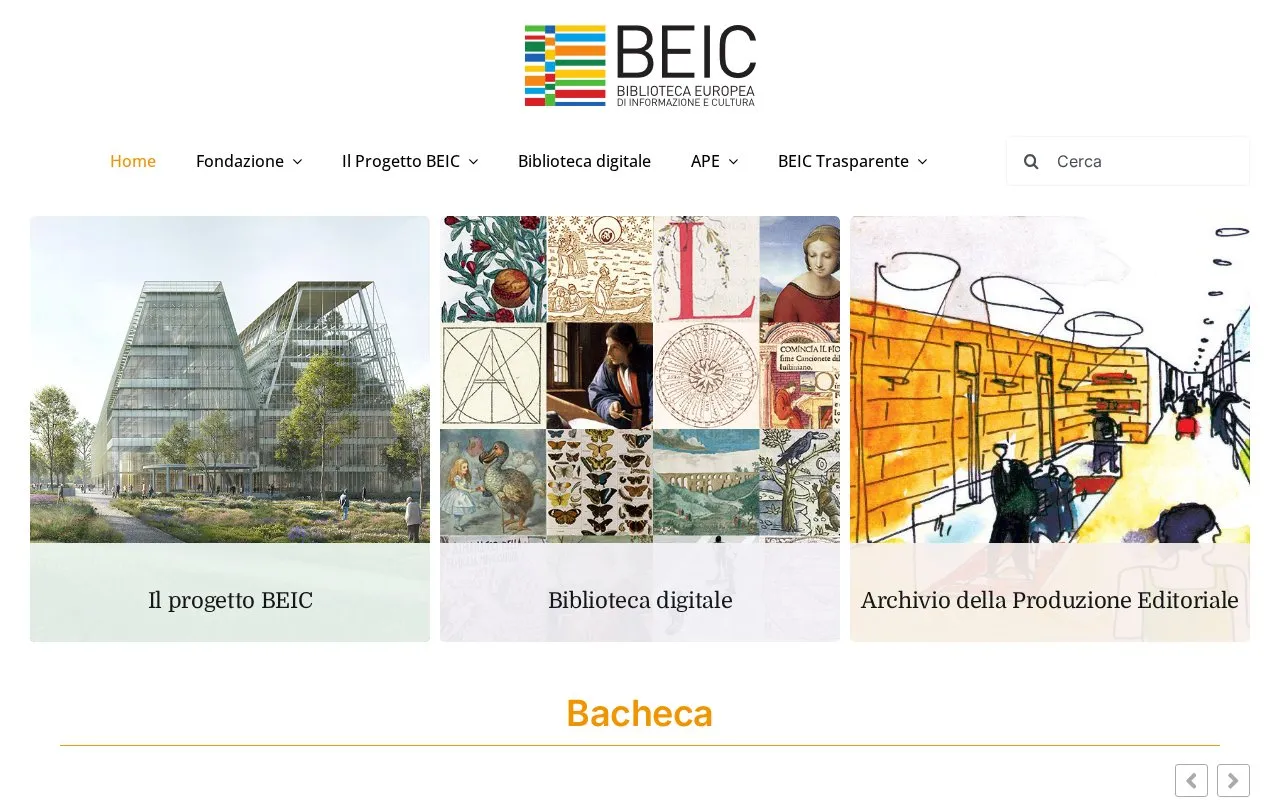 BEIC Digital Library homepage screenshot