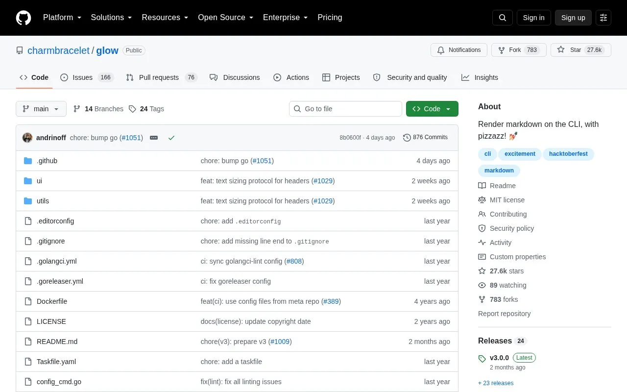 Glow homepage screenshot