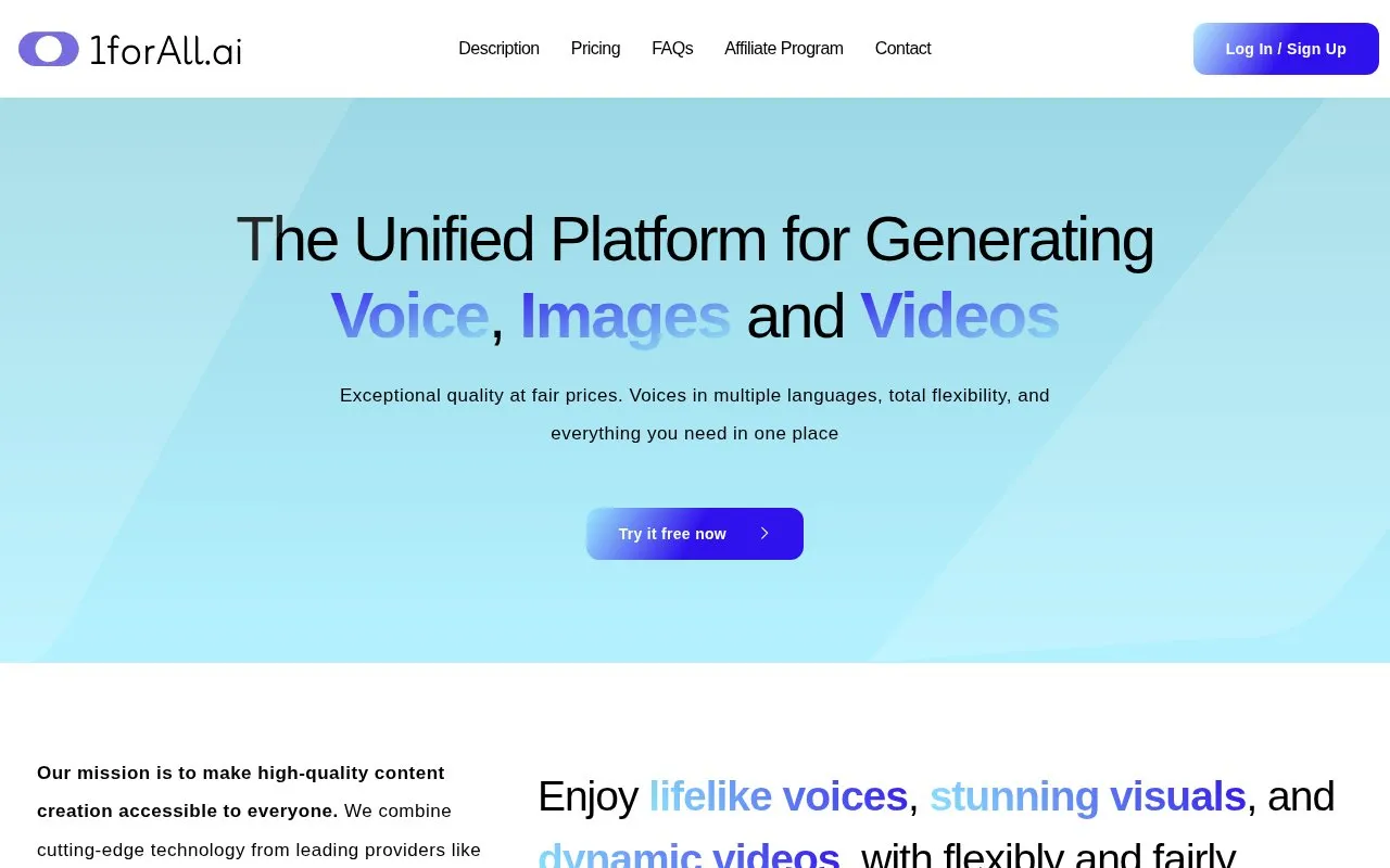 1forAll homepage screenshot