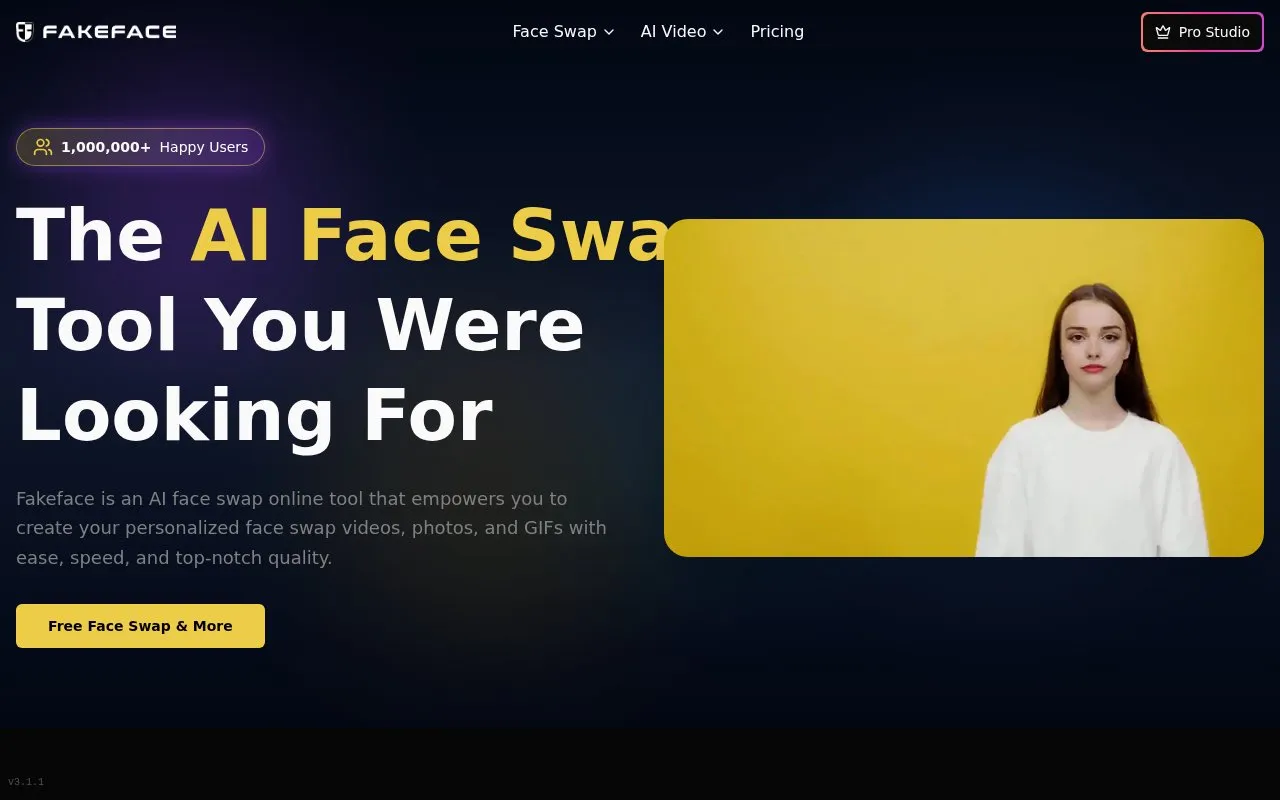Fakeface homepage screenshot