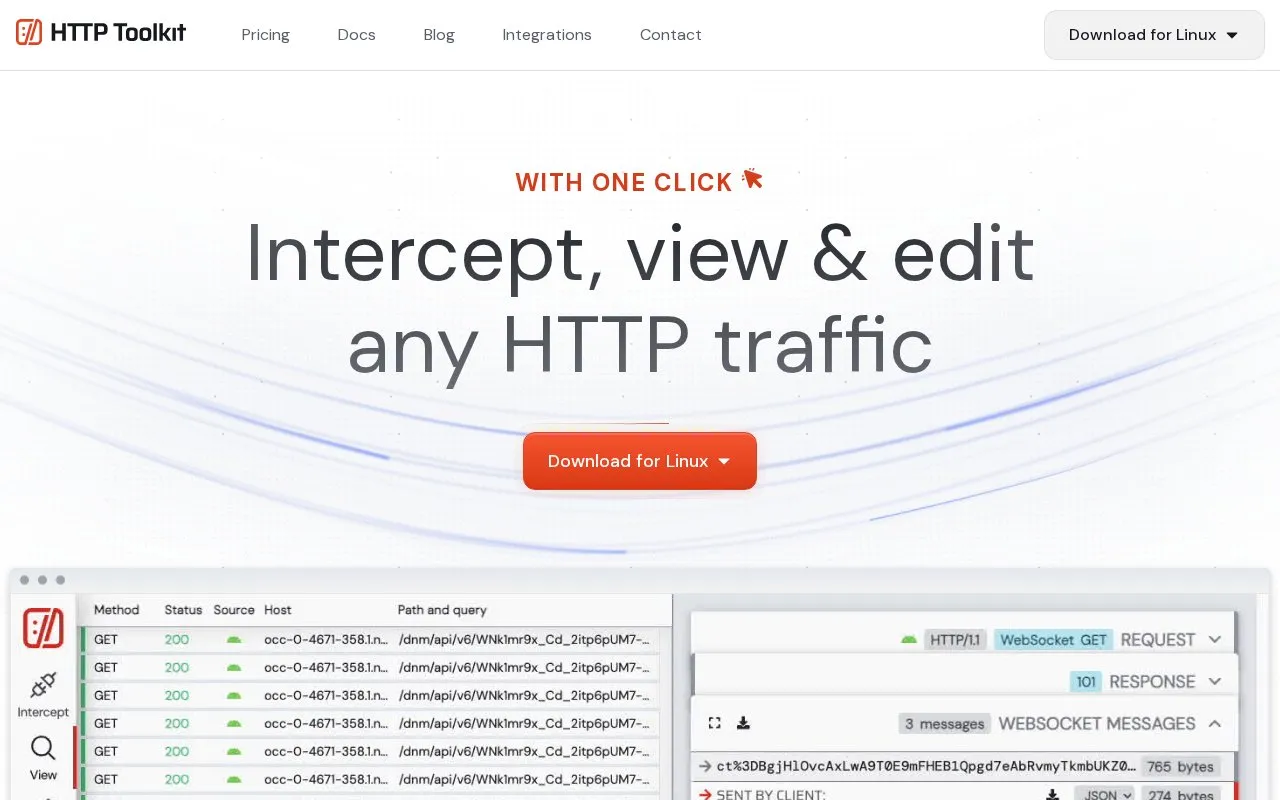 HTTPToolkit homepage screenshot