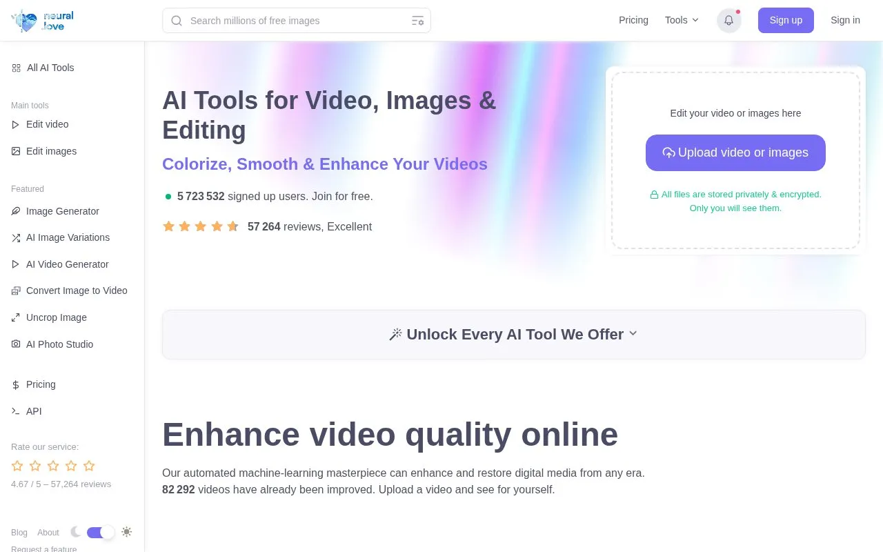 neural.love homepage screenshot