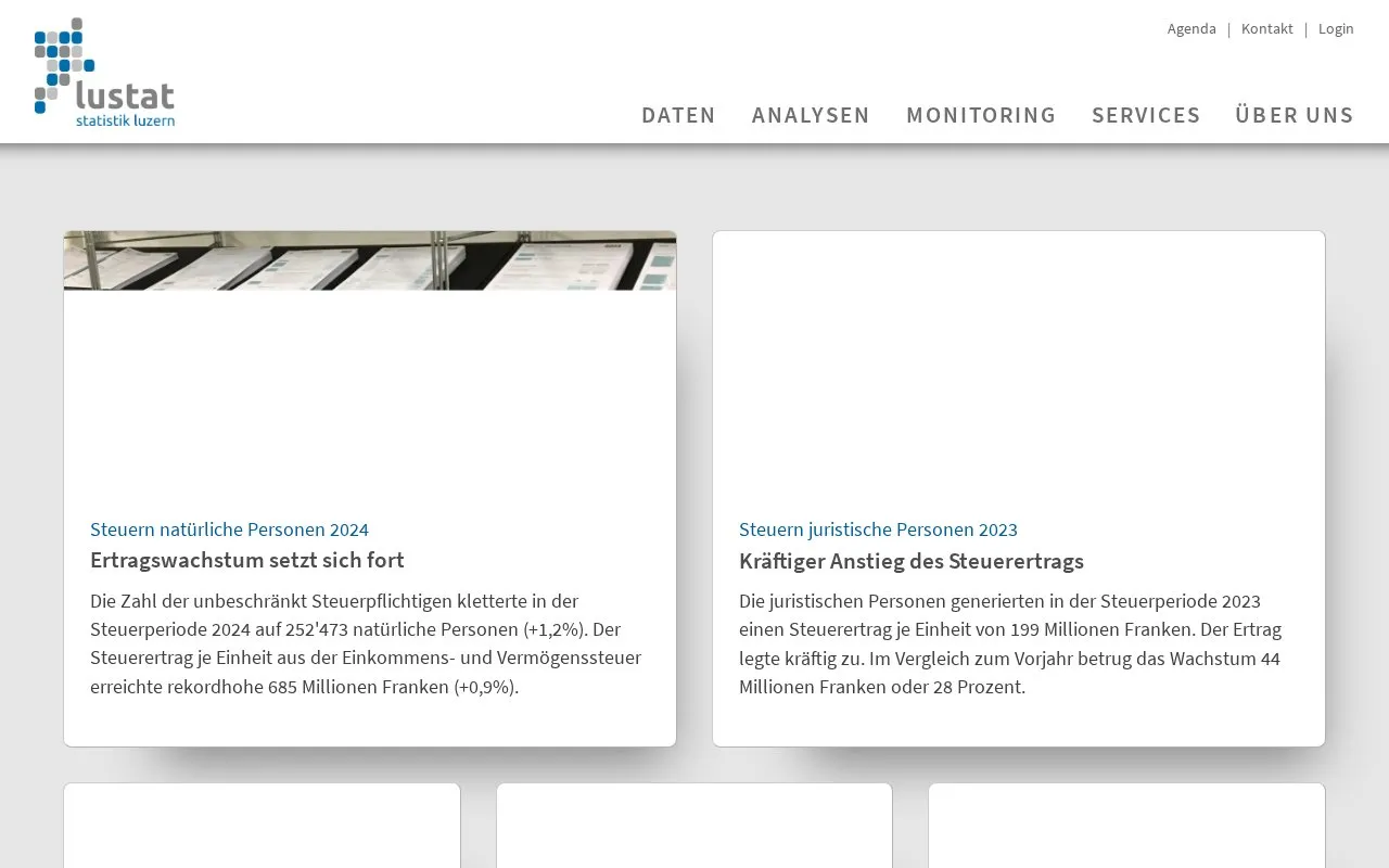 Datenkatalog Kanton Luzern homepage screenshot