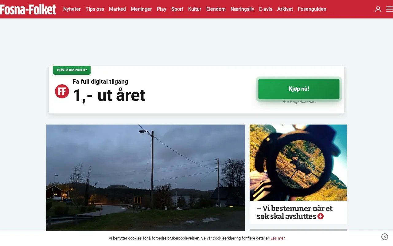 Fosna-Folket homepage screenshot