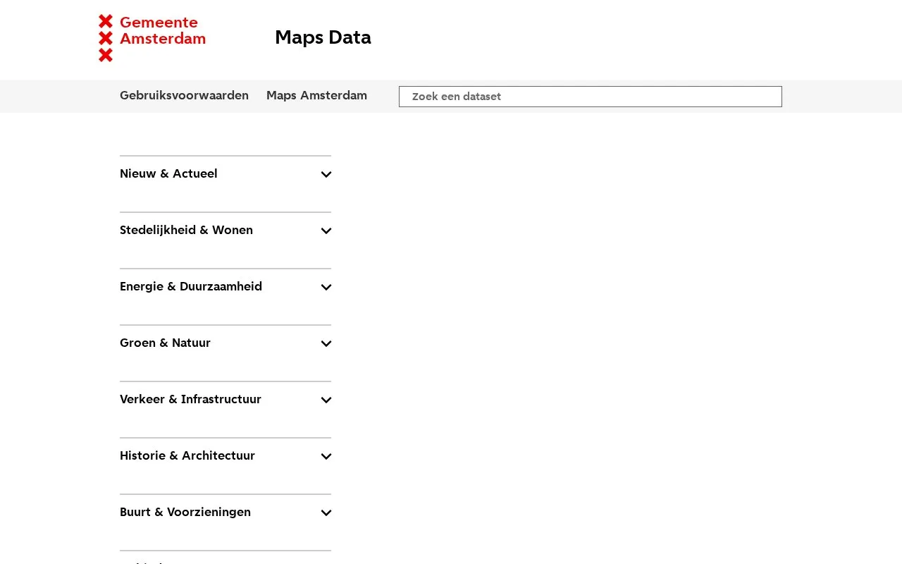 Open GEO-Data Amsterdam homepage screenshot