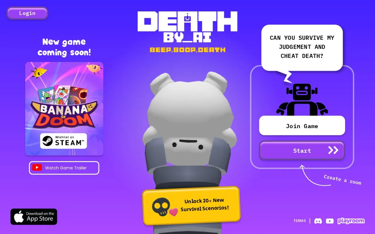 Death by AI homepage screenshot