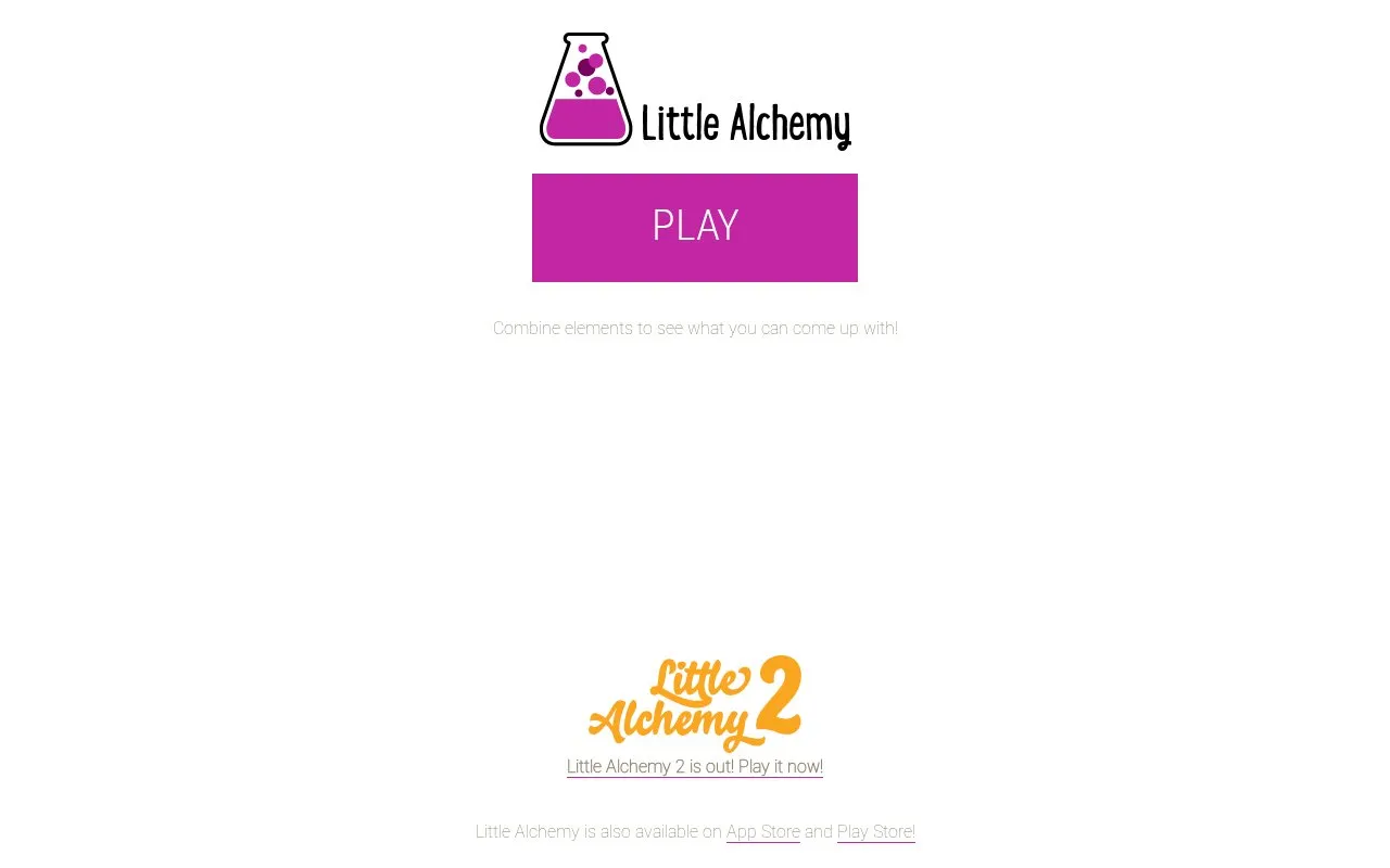 Little Alchemy homepage screenshot