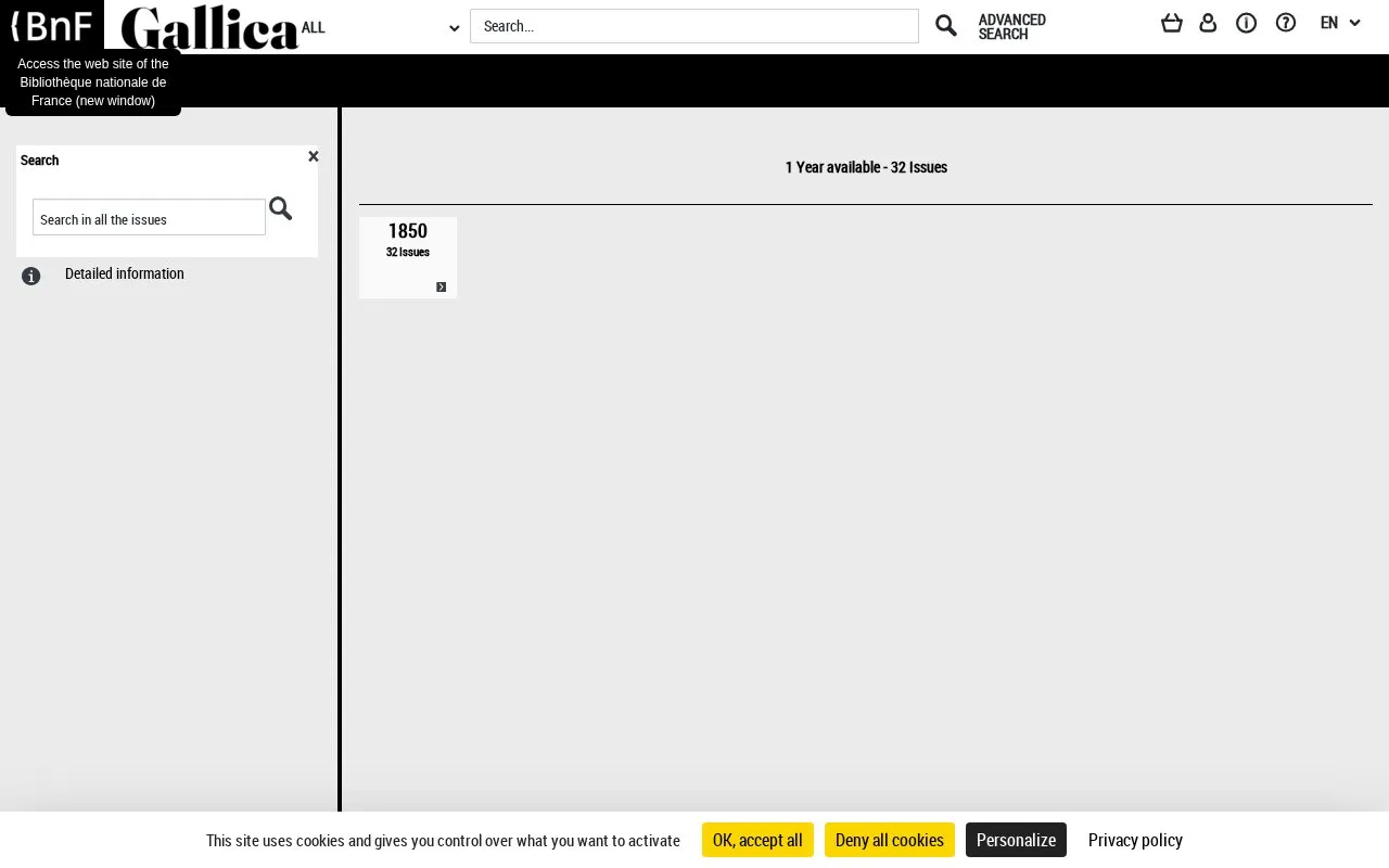 Le Peuple de 1850 homepage screenshot