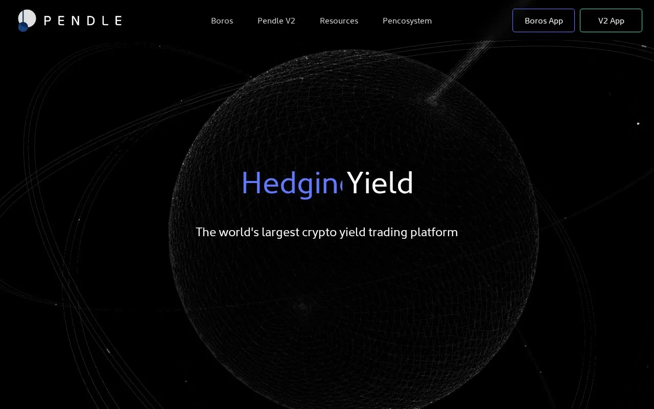 Pendle homepage screenshot