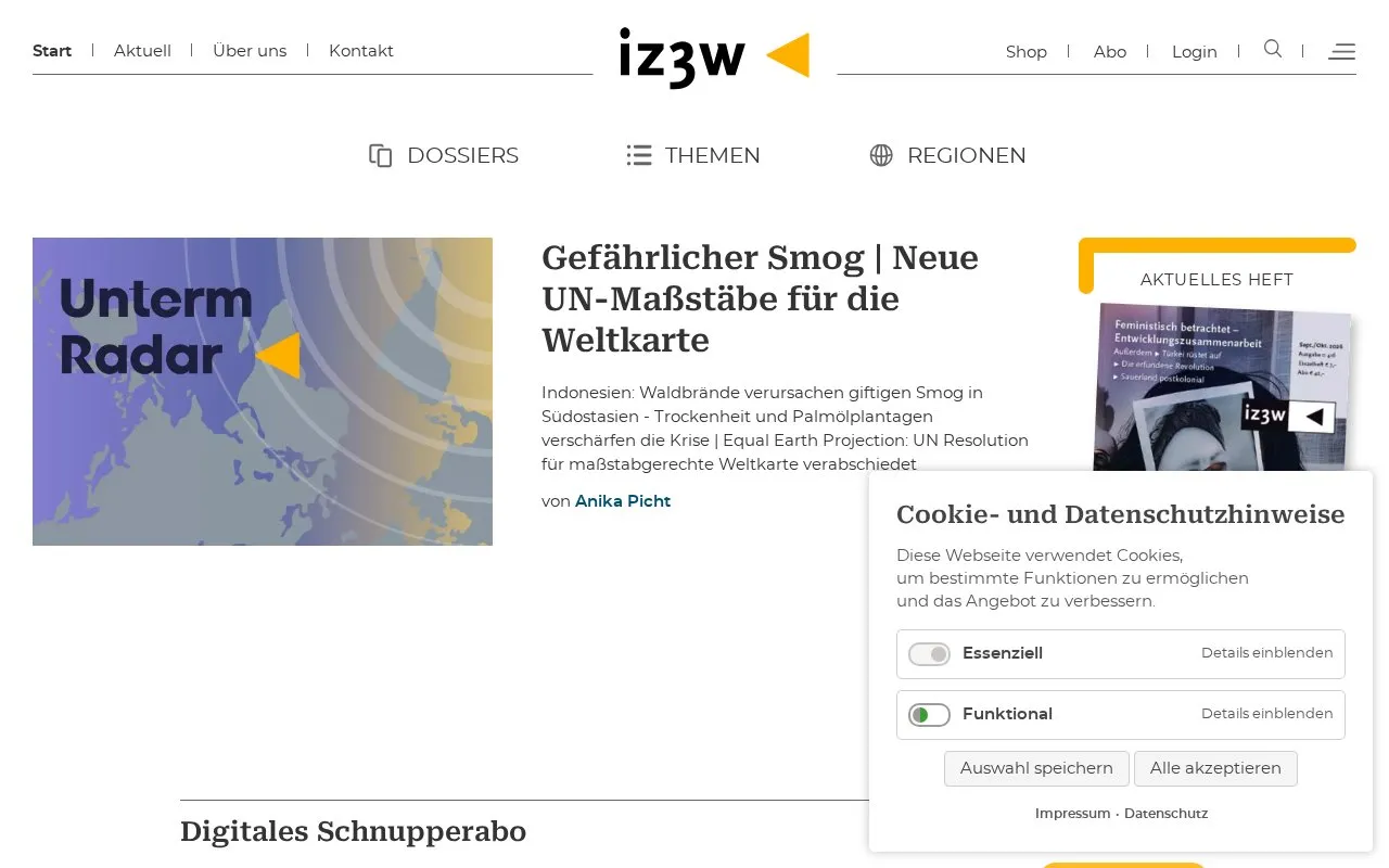 iz3w homepage screenshot
