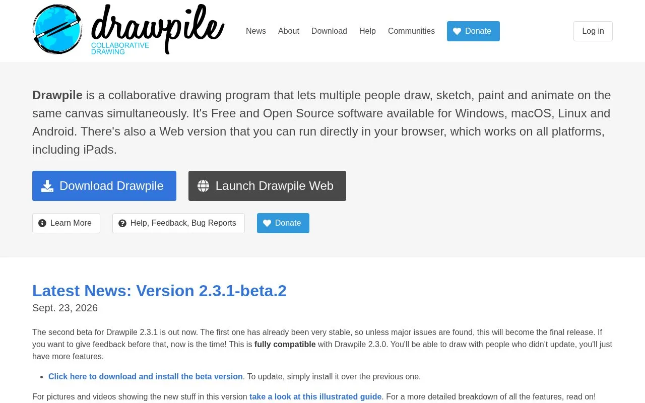 DrawPile homepage screenshot