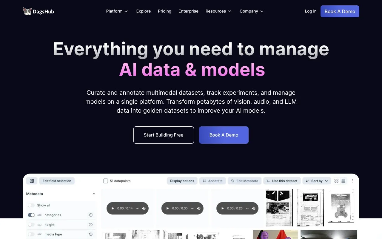 DagsHub homepage screenshot