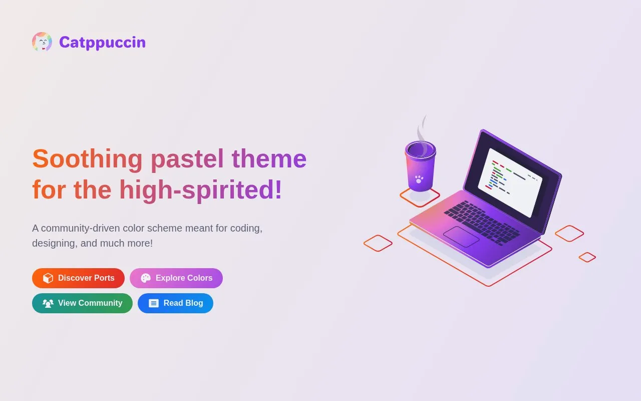 Catppuccin homepage screenshot