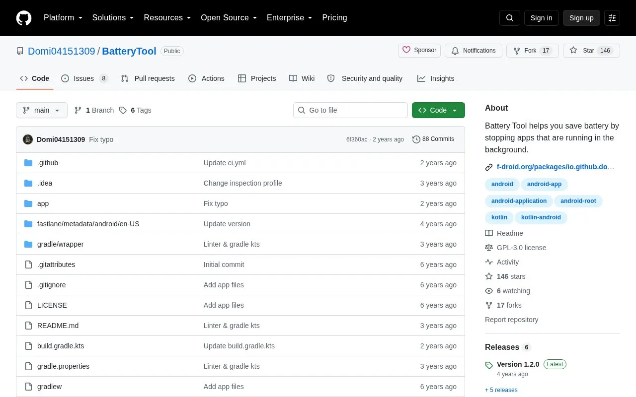 BatteryTool homepage screenshot