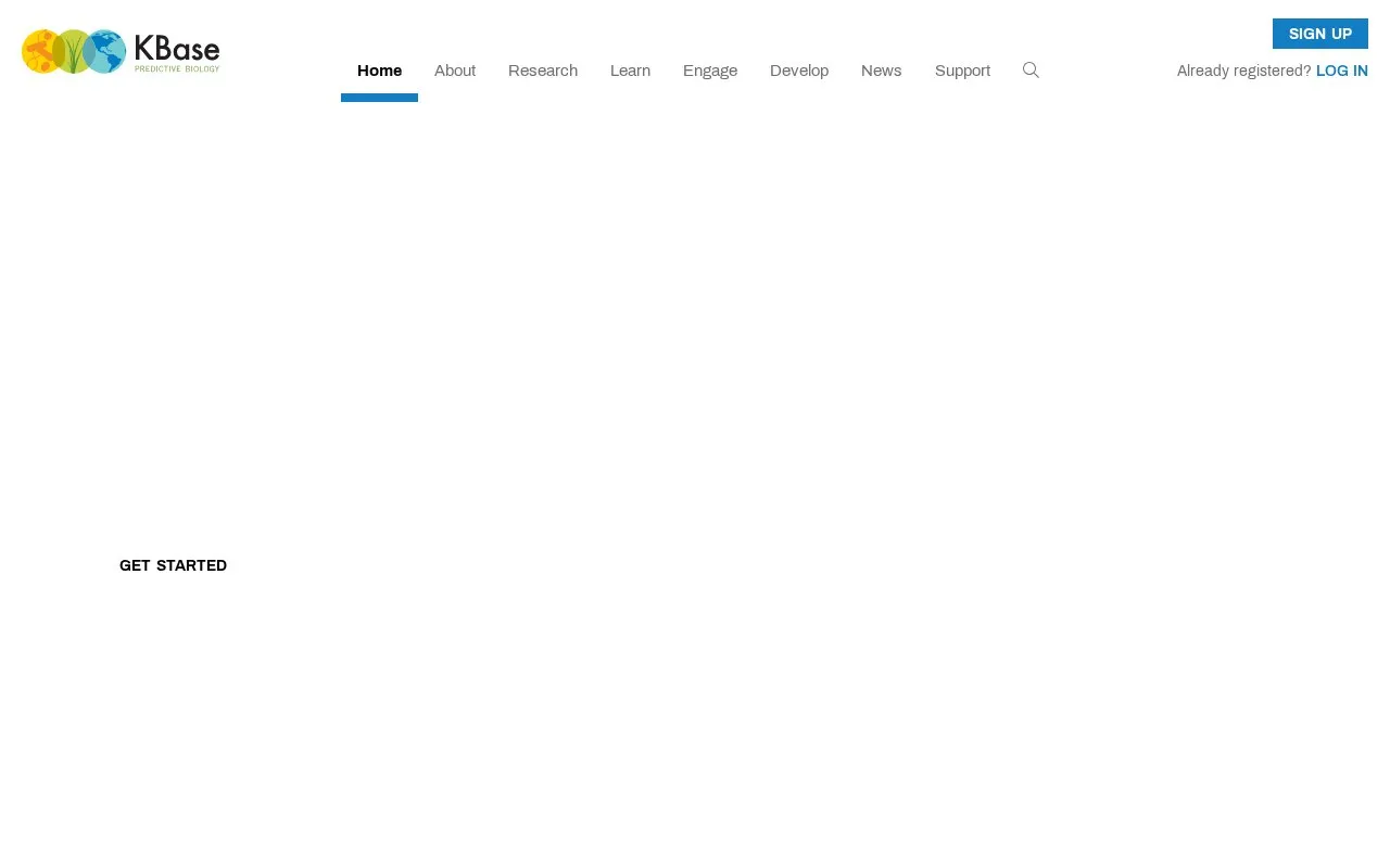 KBase homepage screenshot