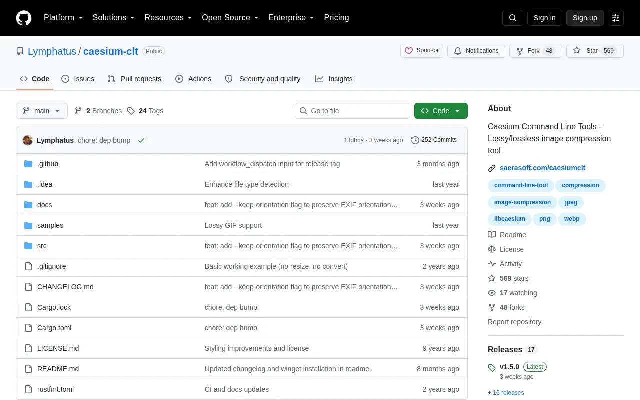 CLI homepage screenshot