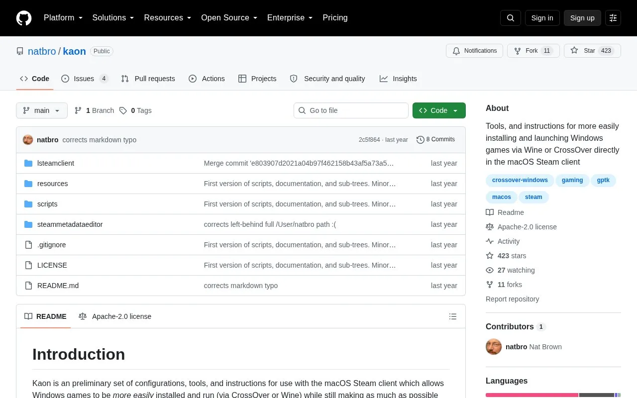 kaon homepage screenshot
