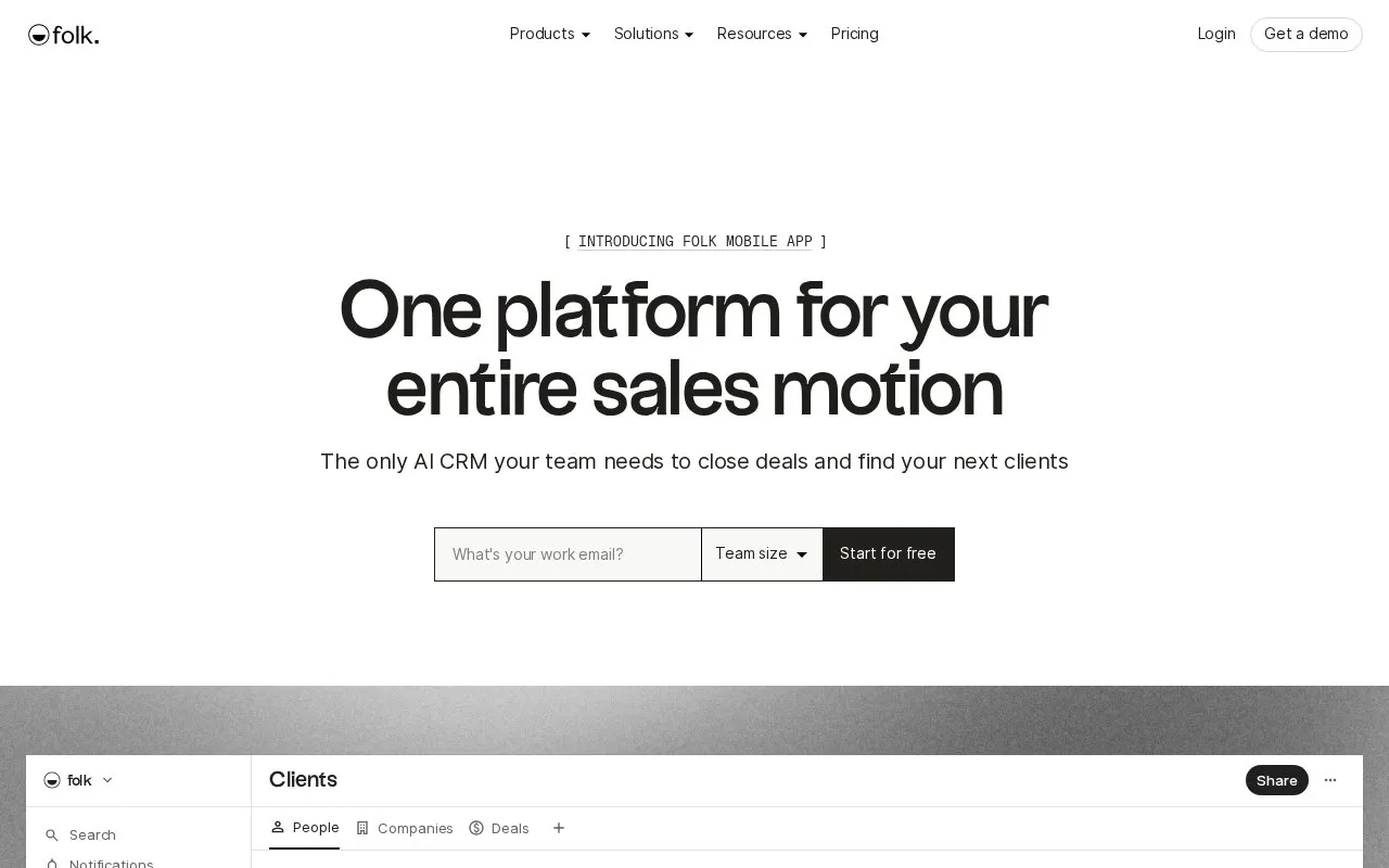 folk homepage screenshot
