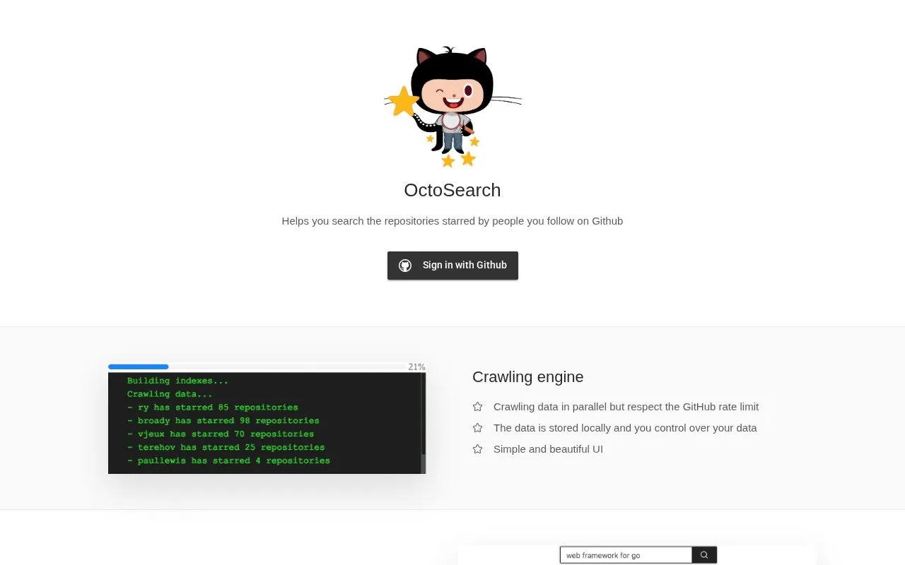 Octosearch.dootech.com homepage screenshot