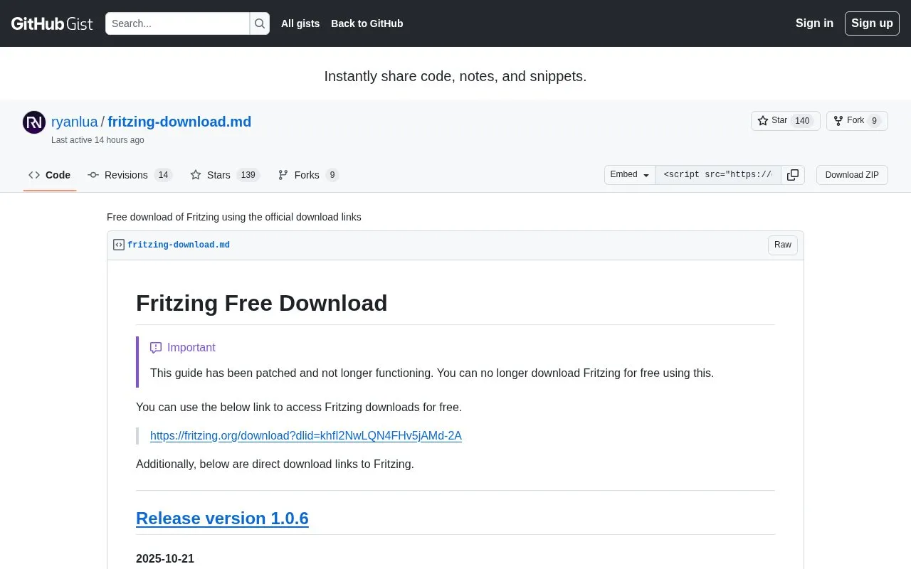Fritzing homepage screenshot
