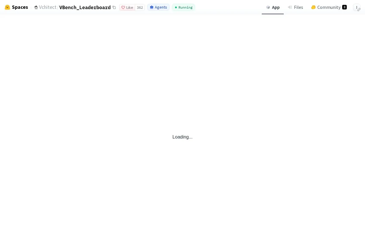 VBench homepage screenshot