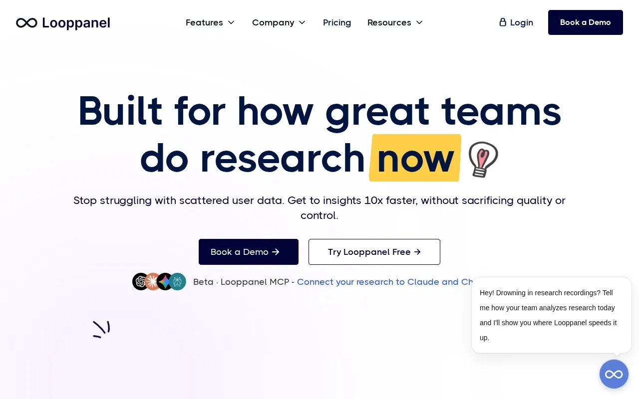 Looppanel homepage screenshot