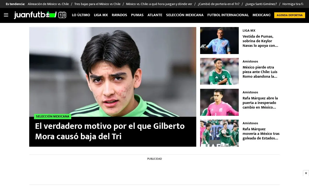 Juanfutbol homepage screenshot
