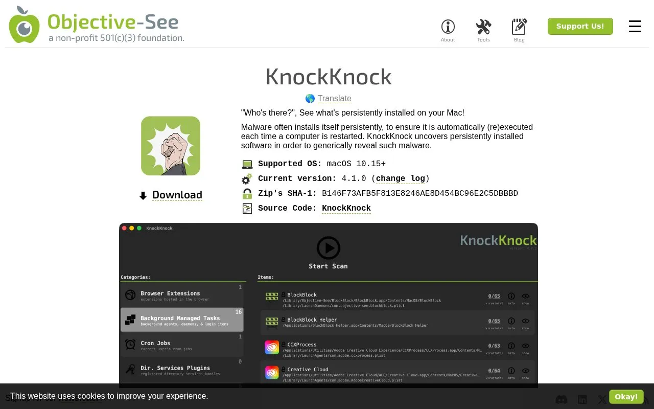 KnockKnock homepage screenshot