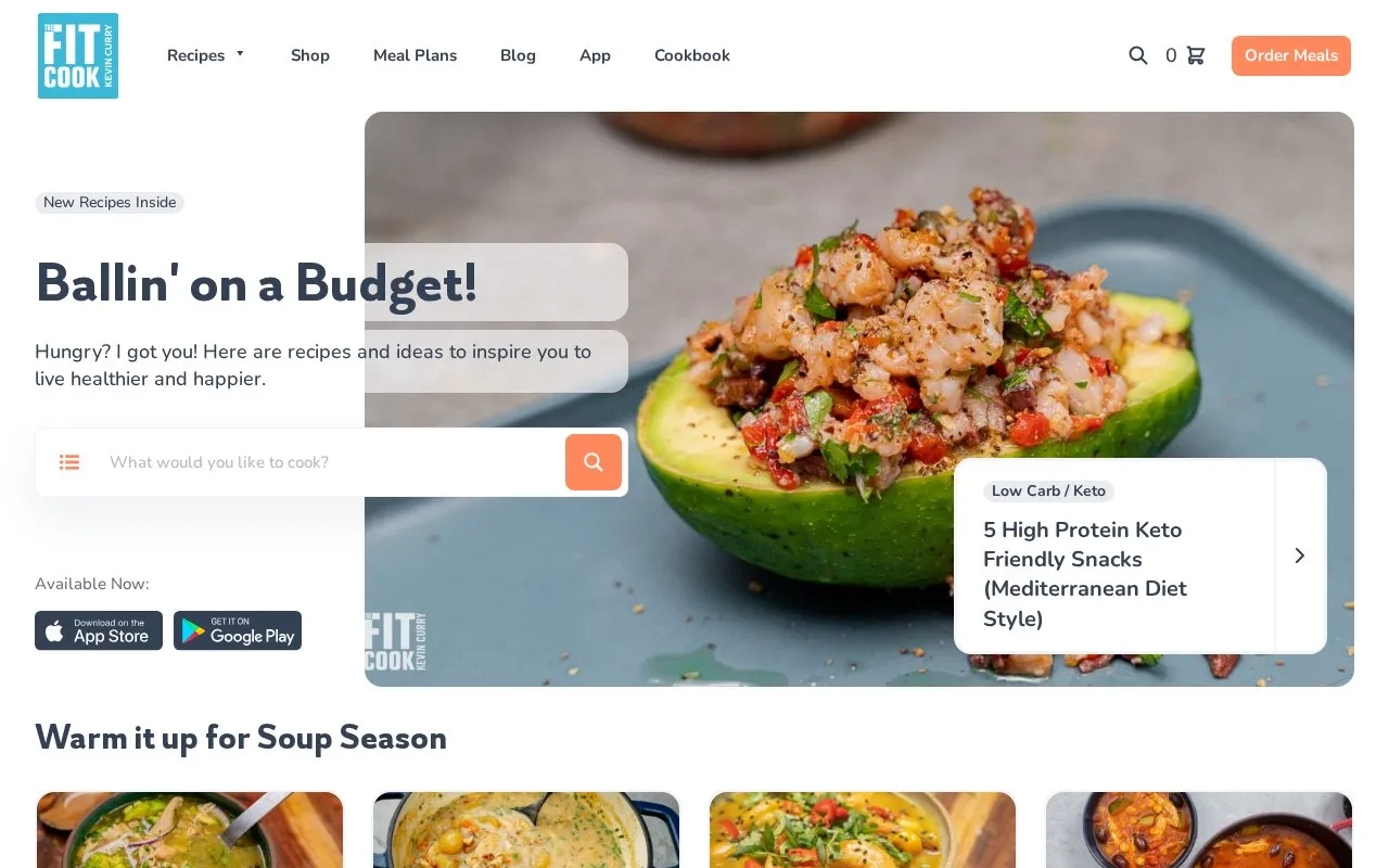 Fit Men Cook homepage screenshot