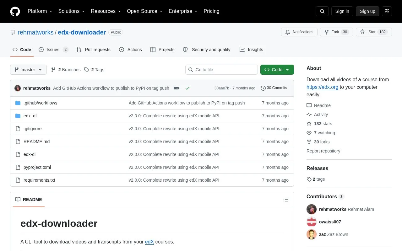 Downloader homepage screenshot