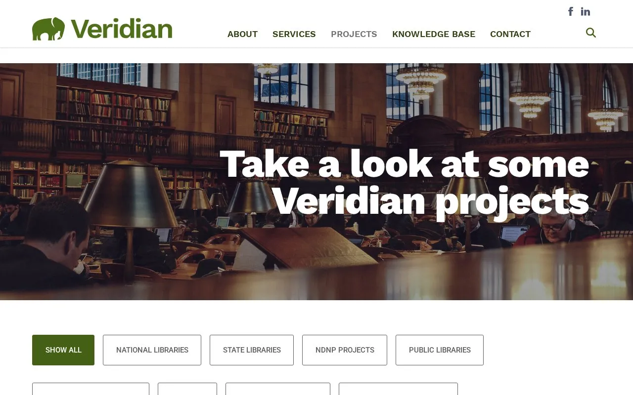 Veridian homepage screenshot