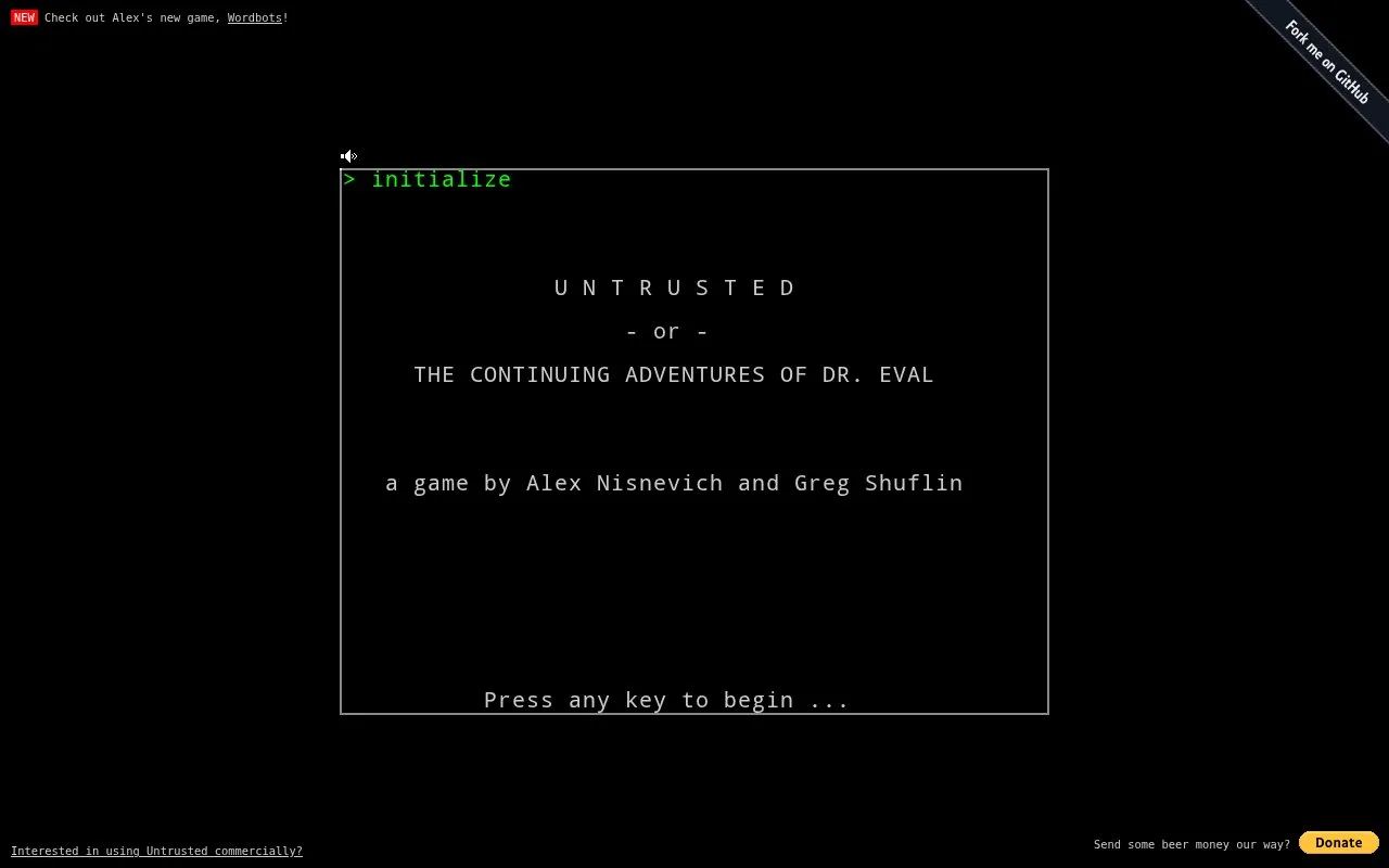 Untrusted homepage screenshot