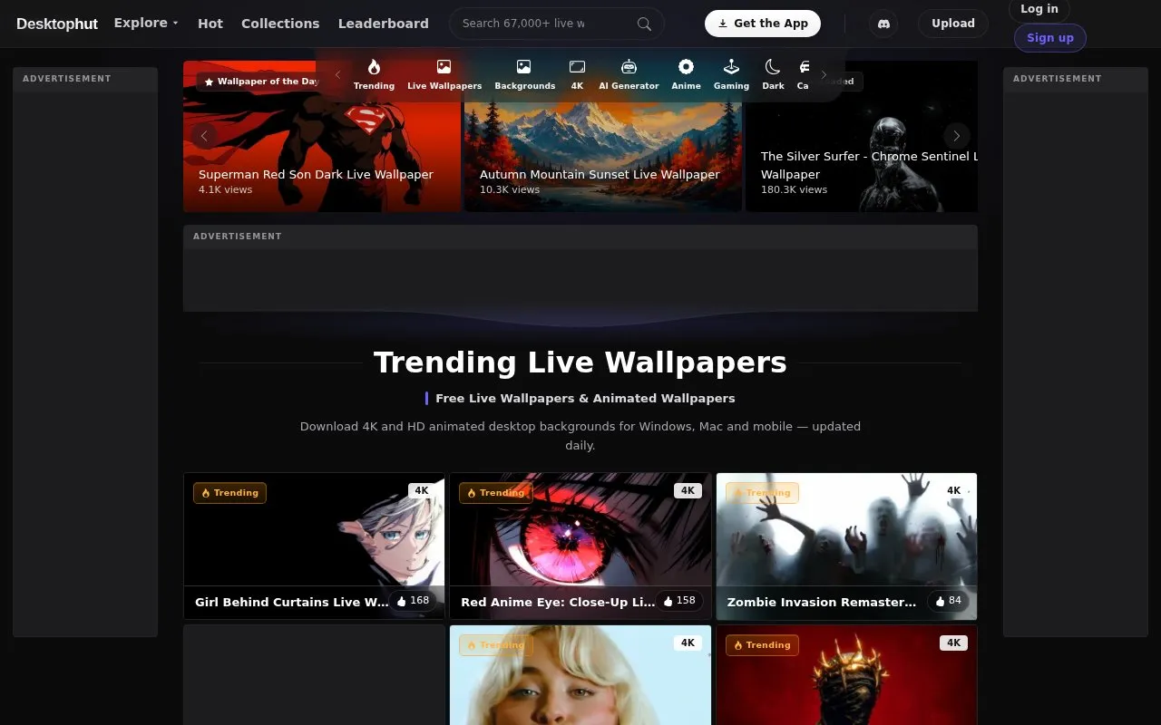 DesktopHut homepage screenshot