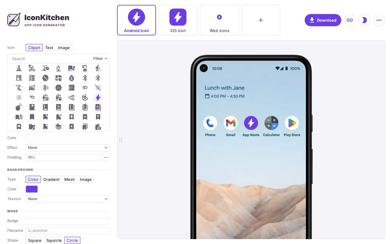 IconKitchen homepage screenshot