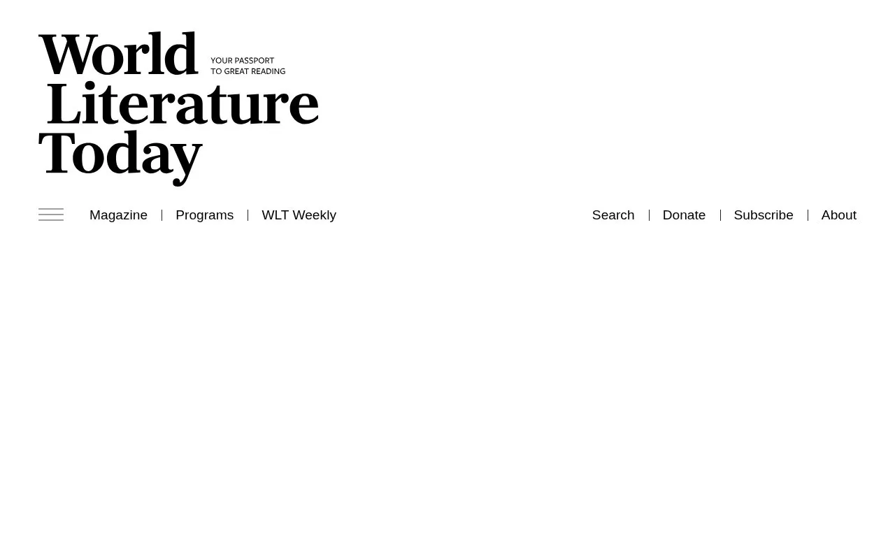 World Literature Today homepage screenshot