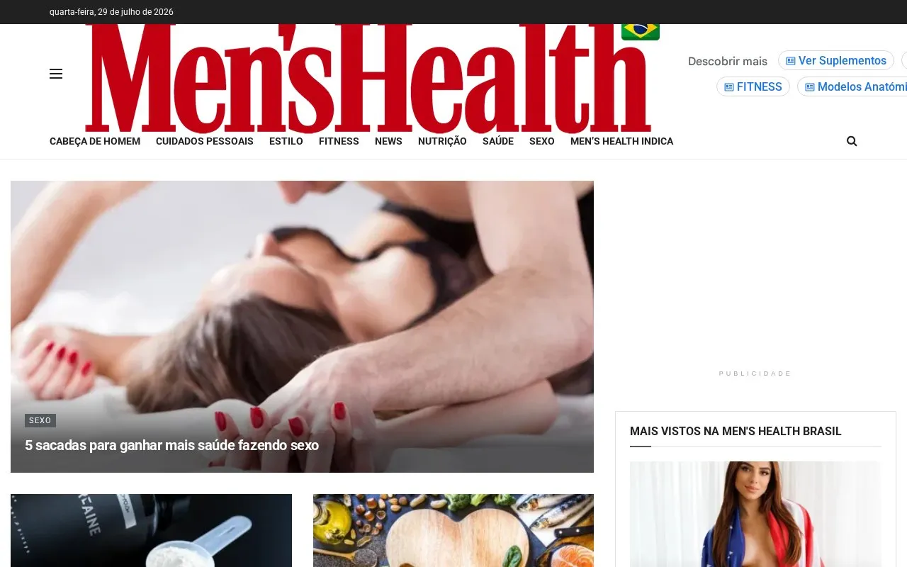 Men's Health homepage screenshot