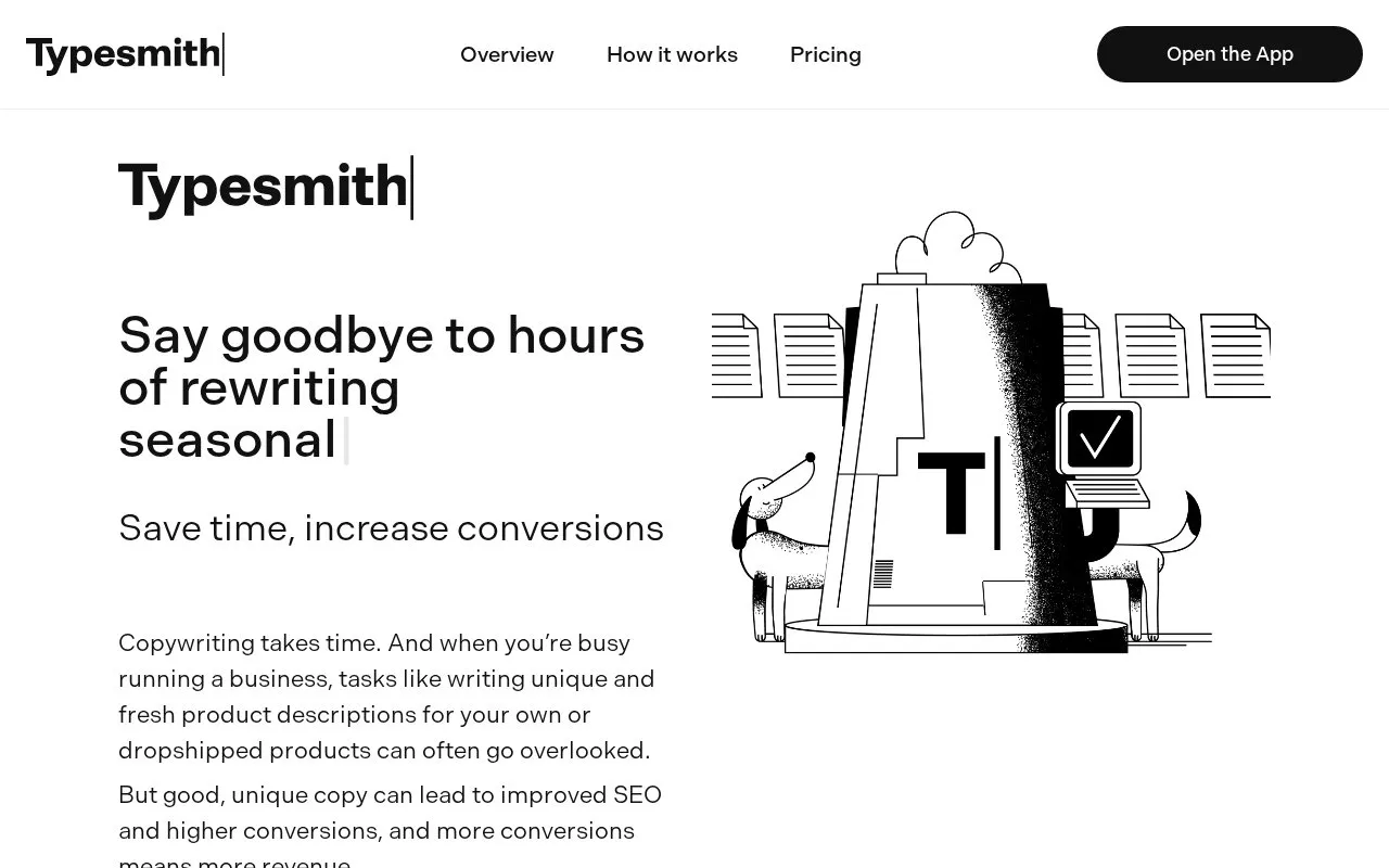 Typesmith homepage screenshot