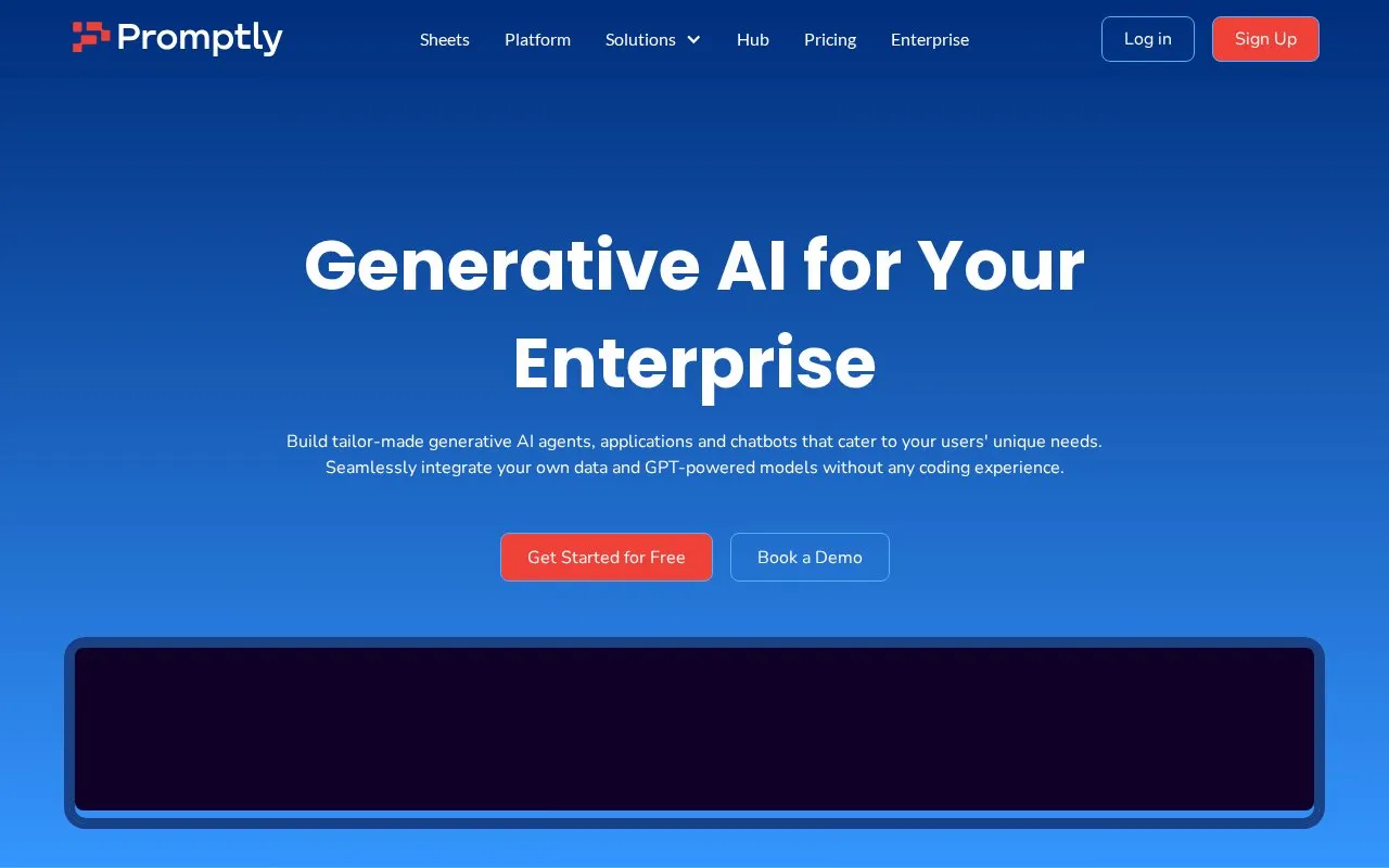 Promptly homepage screenshot