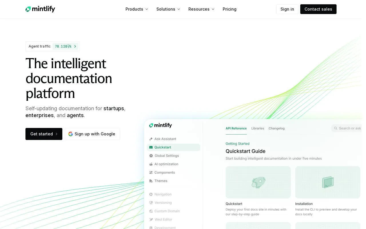 Mintlify homepage screenshot